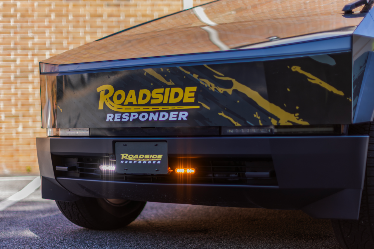 Roadside Responder Cybertruck with Patrol EV emergency-lighting upfit
